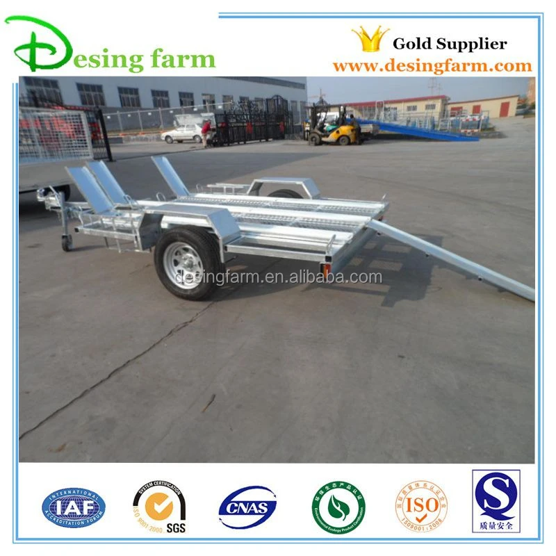 Quality galvanized motorcycle motorbike cargo travel trailer for sale