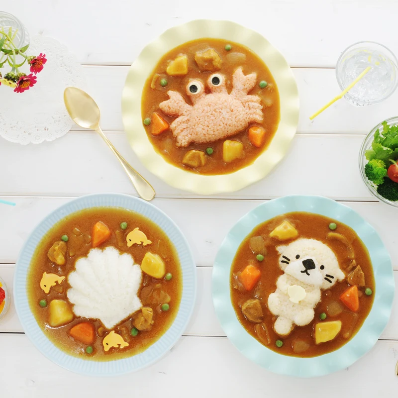
Lovely Cute 3D DIY Chicken Bear Kawaii Sushi Curry Rice Mould Rice Ball Maker for Kids 