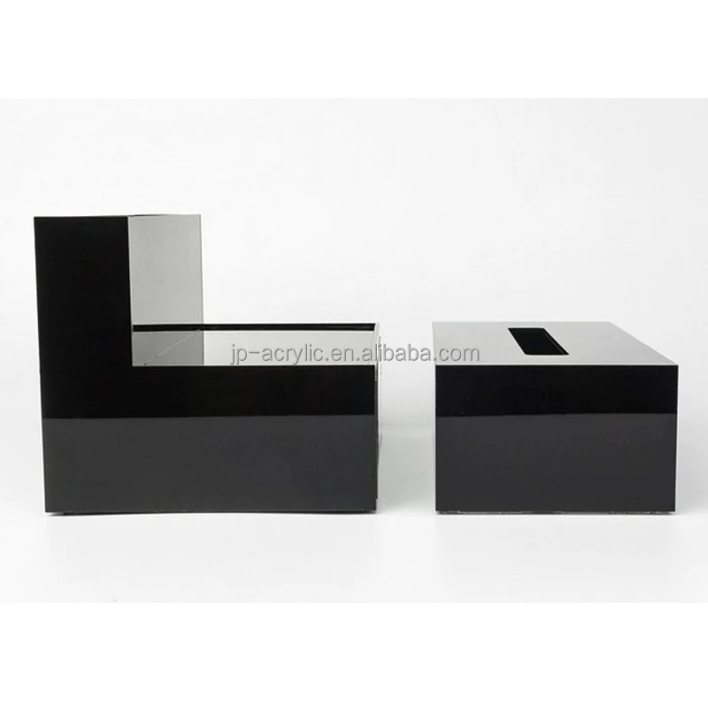 Napkin Tissue Holder Makeup Organizer Custom Black Acrylic Tissue Box