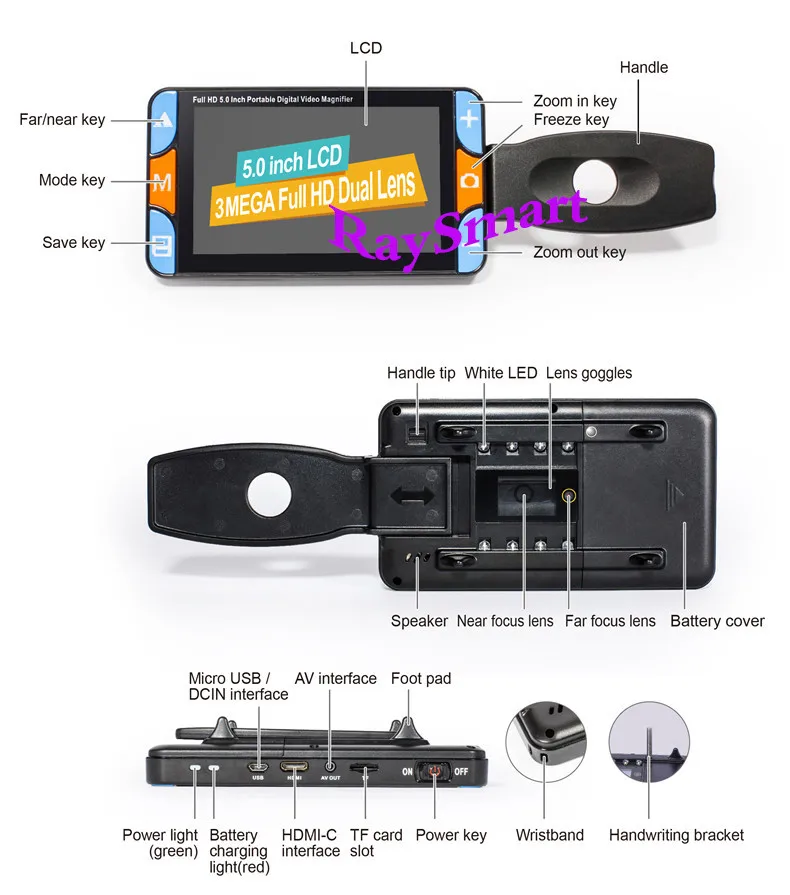 
5.0 Inch Portable Digital Video Magnifier RS500S Plus 
