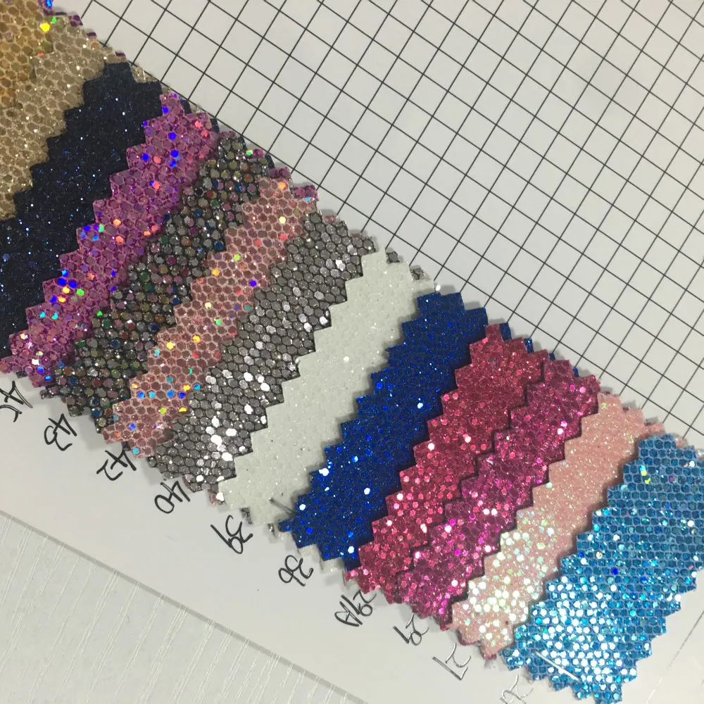 facy classical fine glitter fabric with tc backing for crafts from guangzhou glitter factory