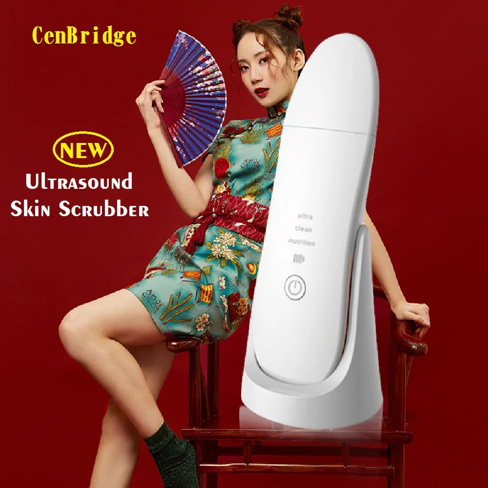 
High quality wireless charging waterproof portable ultrasonic face skin scrubber facial 