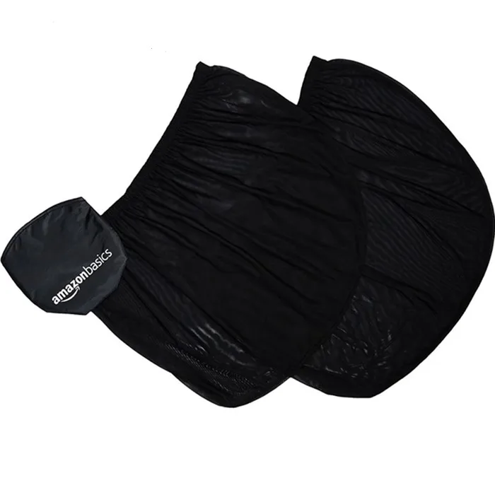 
2Pcs Universal Car Side Window Sun Shade Breathable Mesh Sun Shield Rear Window Curtain Folding Sun Visor Net 