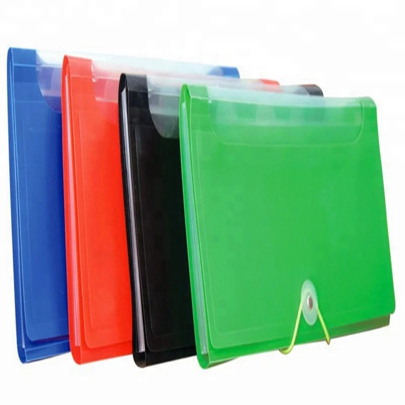 
Cheque Size PP Poly Expanding 6 Pockets Office Plastic Folder With Elastic Closure 