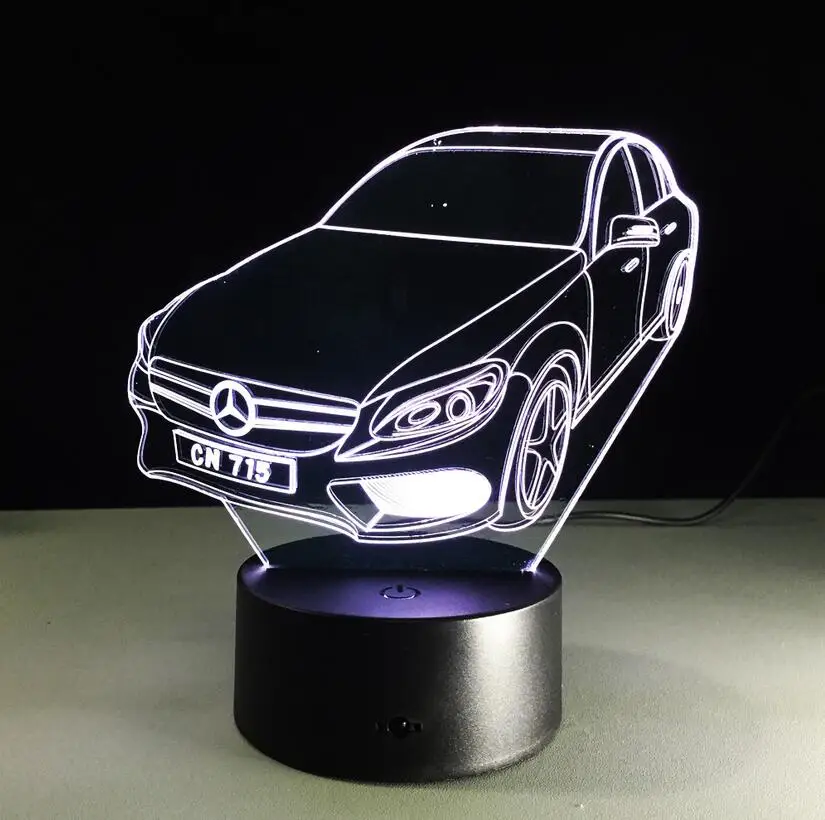 Высококачественная Светодиодная настольная 3d лампа, светодиодные автомобильные лампы известных брендов, автомобильные лампы в форме кроссовера, Benz, Audi, спортивный автомобиль, 3d автомобильный ночник