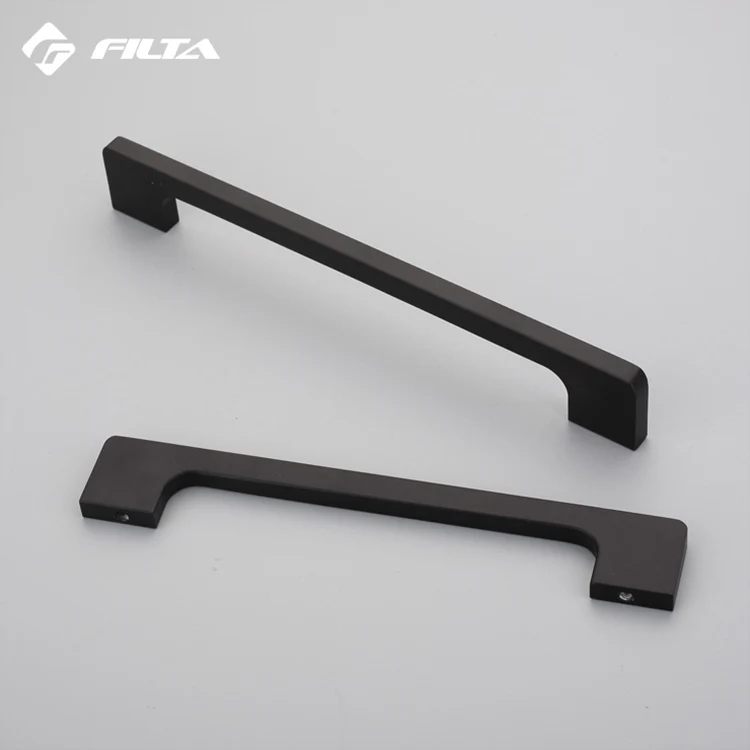 Black Cabinet Handle Square Furniture Hardware Stainless Steel Kitchen Door Knobs Cupboard Wardrobe Drawer Pulls