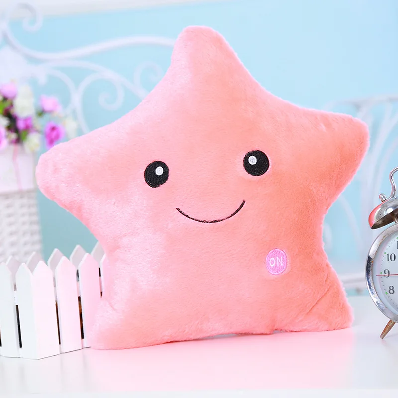 
New arrival Custom 35*35cm baby kids LED Light Up Luminous Pillow LED Plush Pillow Toys 