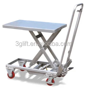 portable hydraulic lift platform, manual hydraulic lift trolley with low price