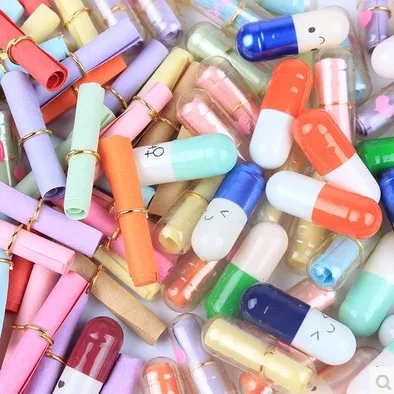 Message in a Bottle Capsule Letter Clear Pill