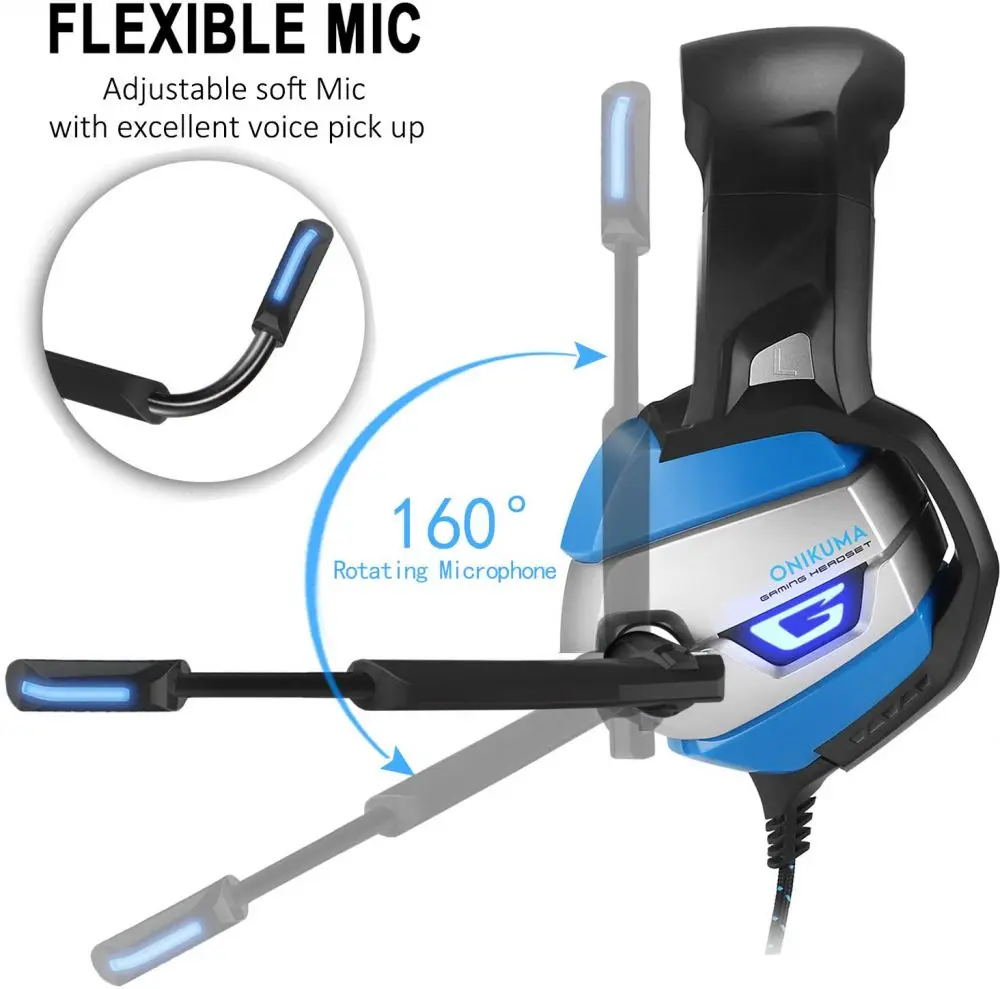 
Topsale on Amazon K5 Onikuma stereo Gaming headphone with Headband RGB light for Laptop PC mobile Headsets for wholesale 