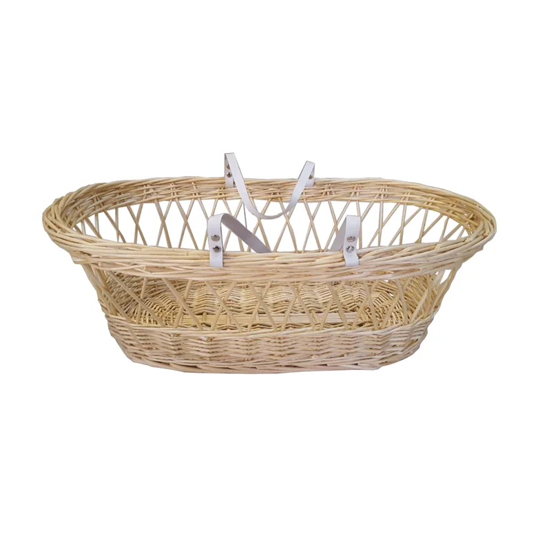 Wicker bassinet cradle baby basket wicker crib natural moses basket with stand