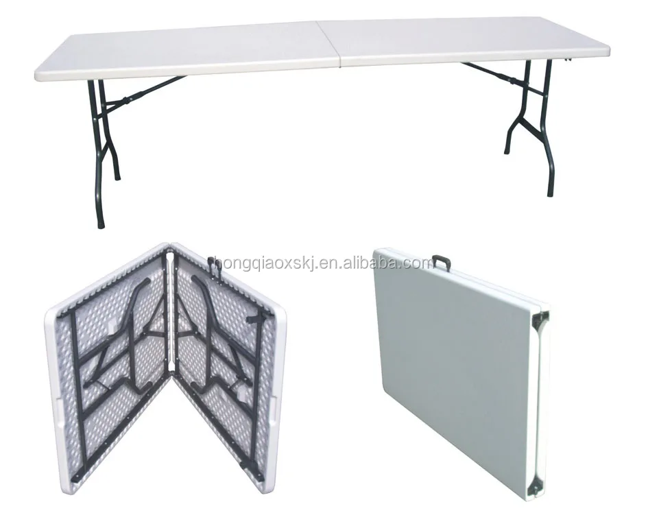 Z183 6ft folding double plastic table with carry case, outdoor portable cheap plastic camping picnic table made in China
