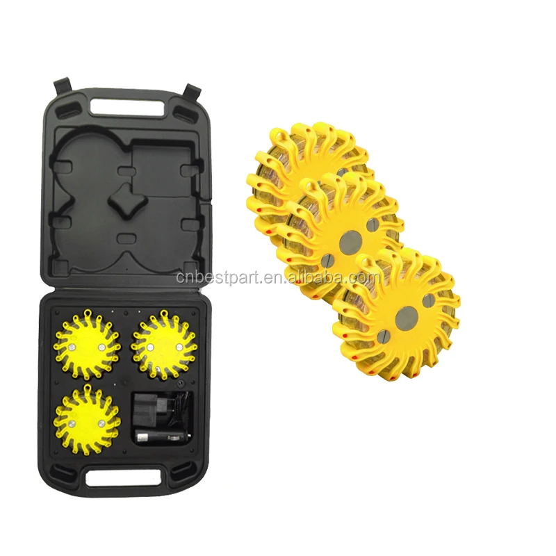 Roadside police warning light emergency warning red blue amber strobe lights led road flares with siren function