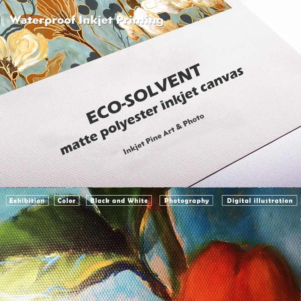 Индивидуальный размер, эко-растворитель, матовый полиэстер, цифровая печать, струйный рулон холста