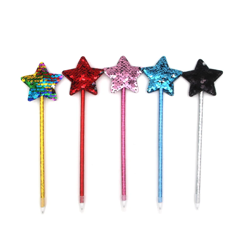 
Custom bling sequin heart butterfly star flower shape paillette ball pen 