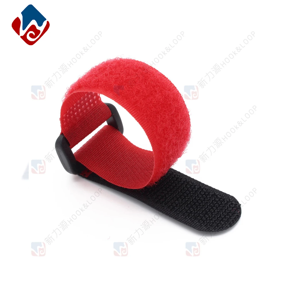 Reusable hook and loop cable straps with plastic fasteners (logo can be customized  if needed)