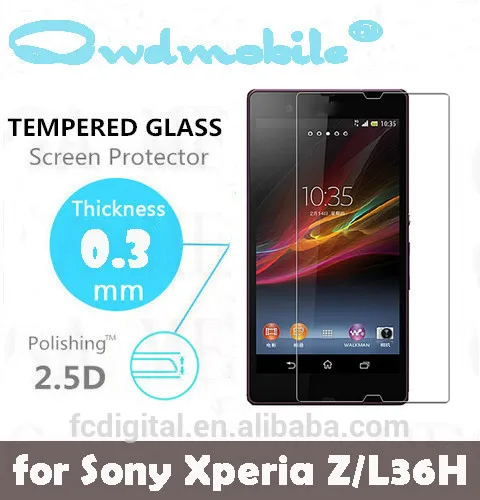 Hd ясный протектор экрана закаленное стекло для SONY Xperia Arc HD / Z2 Z3 0.3 мм круглый край