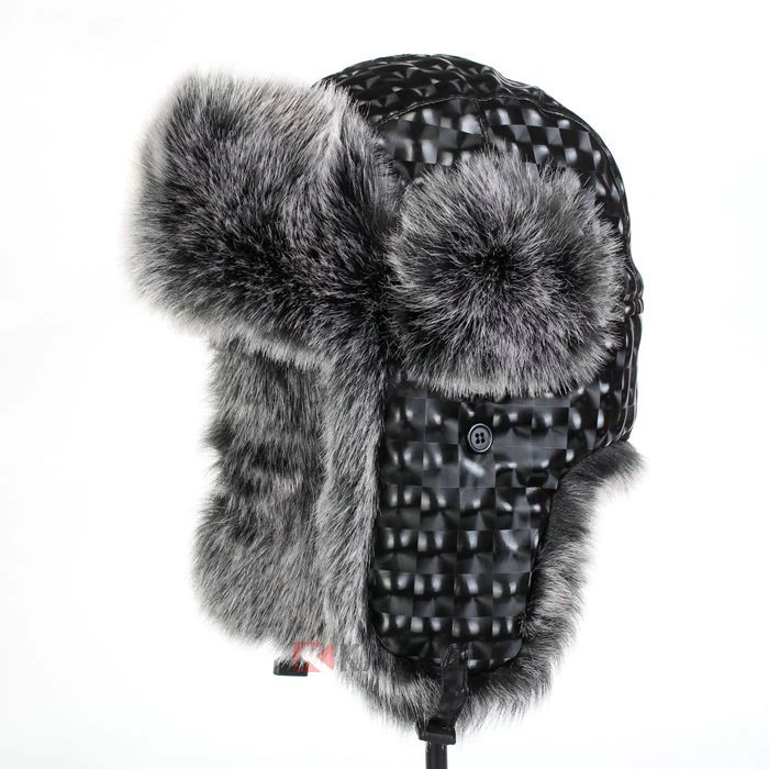 Мужские охотник зимой носить плед алмаз меховым кавалерист шляпа