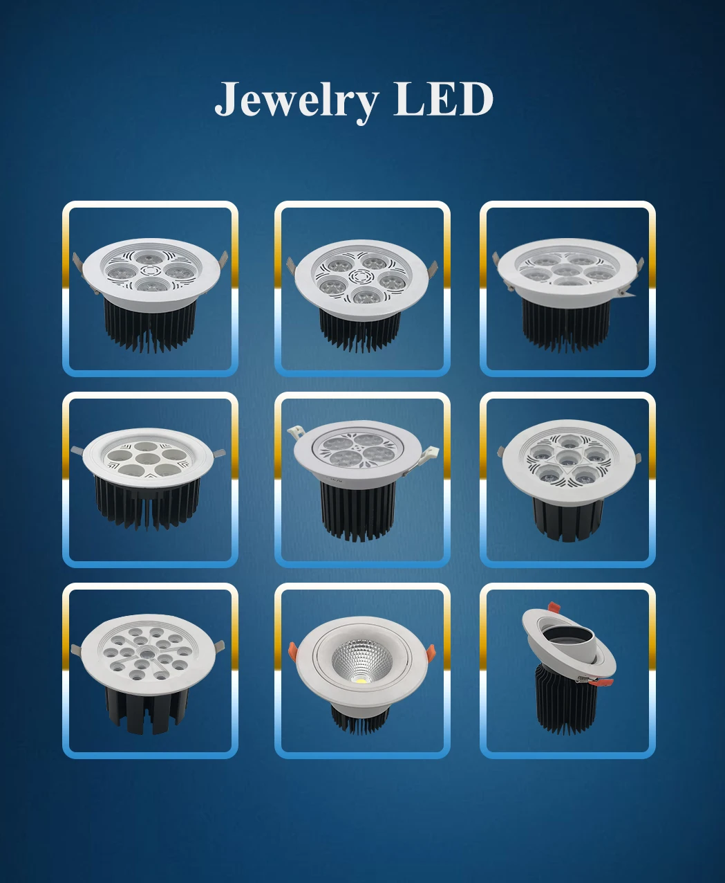 high bright aluminum body 7w 20w 25w led downlight jewellery light