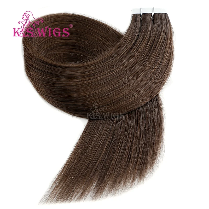 
K.S WIGS Hair Extens Remi Tape 20 Inch Tape Tab Hair Double Drawn Human Hair Tape On Extens 