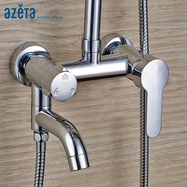 Bathroom Shower Column Faucets Taps Set Rain Bath Shower Mixer