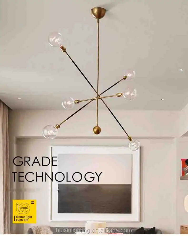 American retro industrial style line chandelier for stores clothing store fixtures black gold