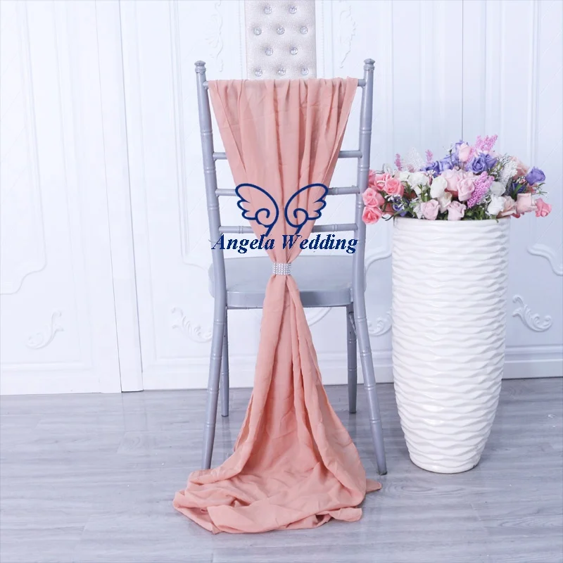 
SH004L popular cheap price ready to ship wholesale pink chiffon chair sash 