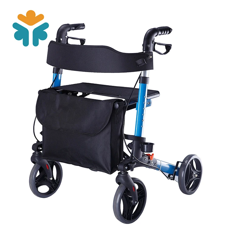Cheap Light Weight Foldable Adult Aluminum Hospital Walking Frame Rollator