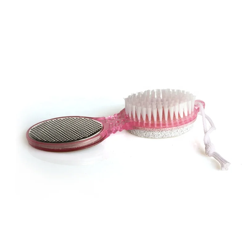 Factory wholesale high quality pink plastic pumice stone dust clean foot file nail brush