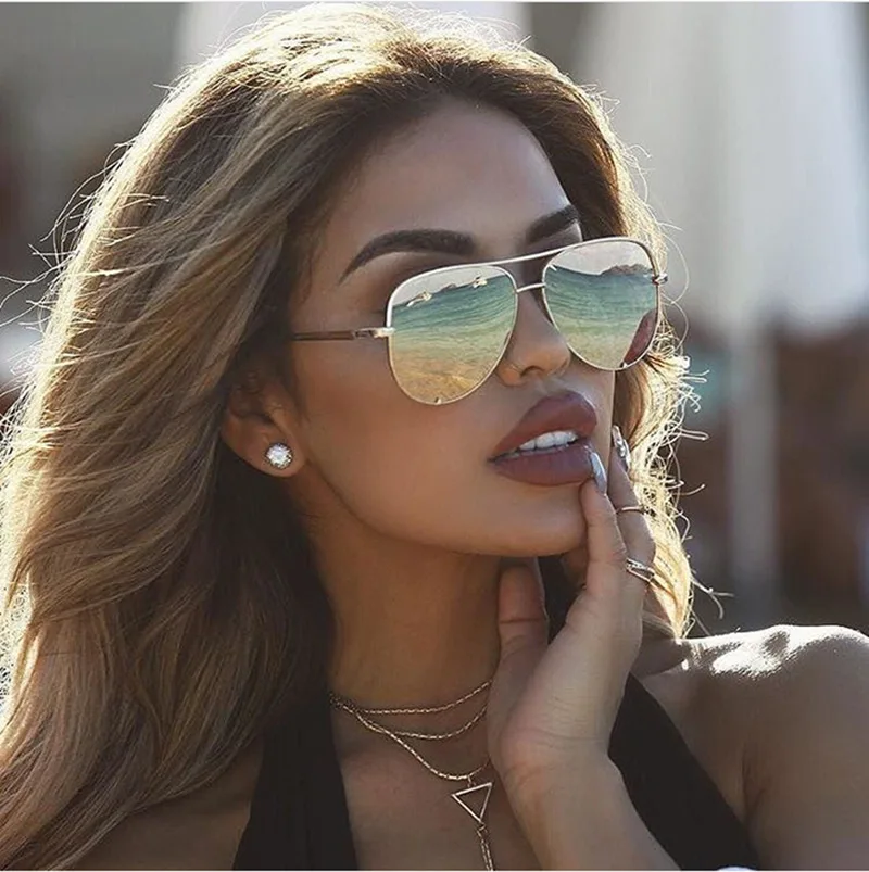 Morglow MG86014 fashionable rose gold mirror quay australia sunglasses metal women eyewear sun glasses 2019