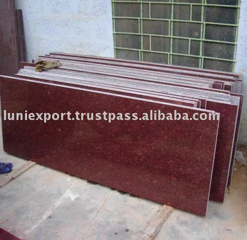 Polished Gem Red Granite Slab For Flooring Thickness Top Quality Utilized For The Interior And Exterior Decoration Purposes