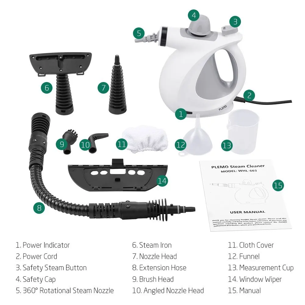 Whalle WHL-603 Deluxe Steamer Cleaning