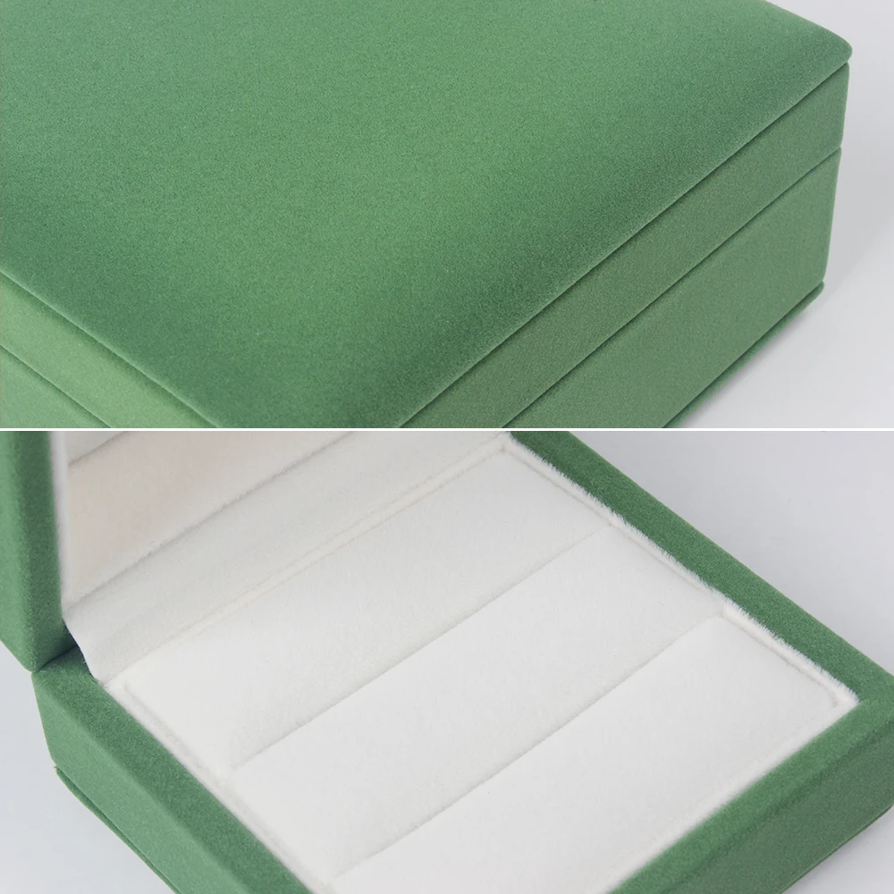 Luxury Custom Green Velvet Ring Box Jewelry Packaging Boxes,Ring Box
