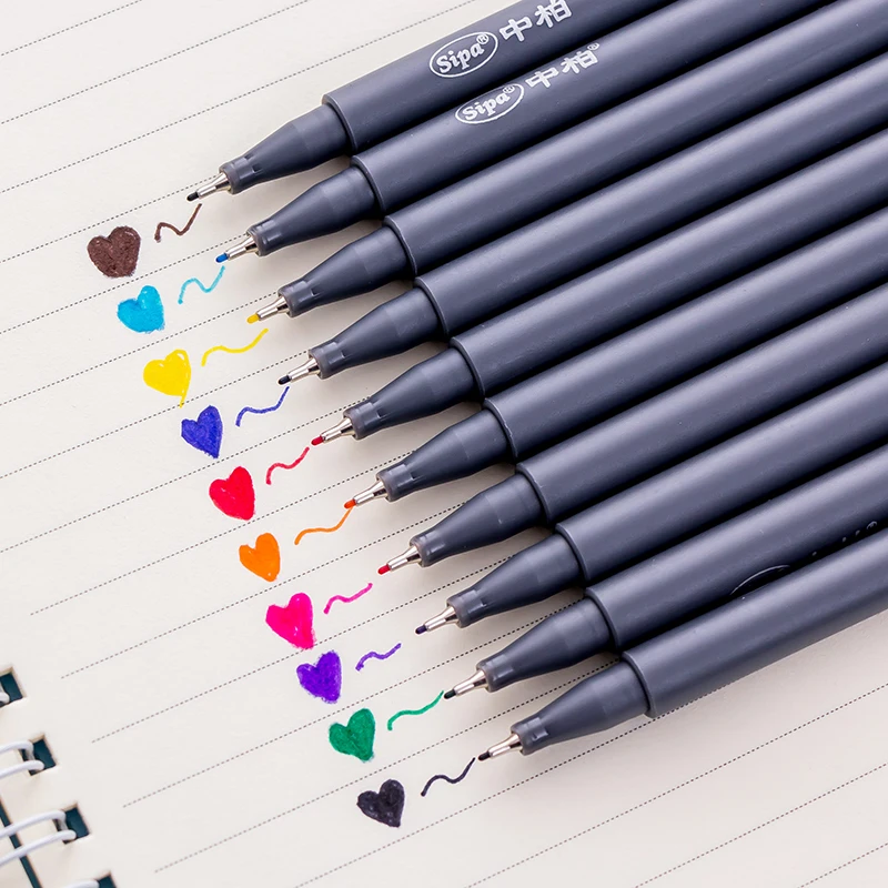 Wholesales Professional 10 colors plastic fine liner pen Sketch Drawing Pen