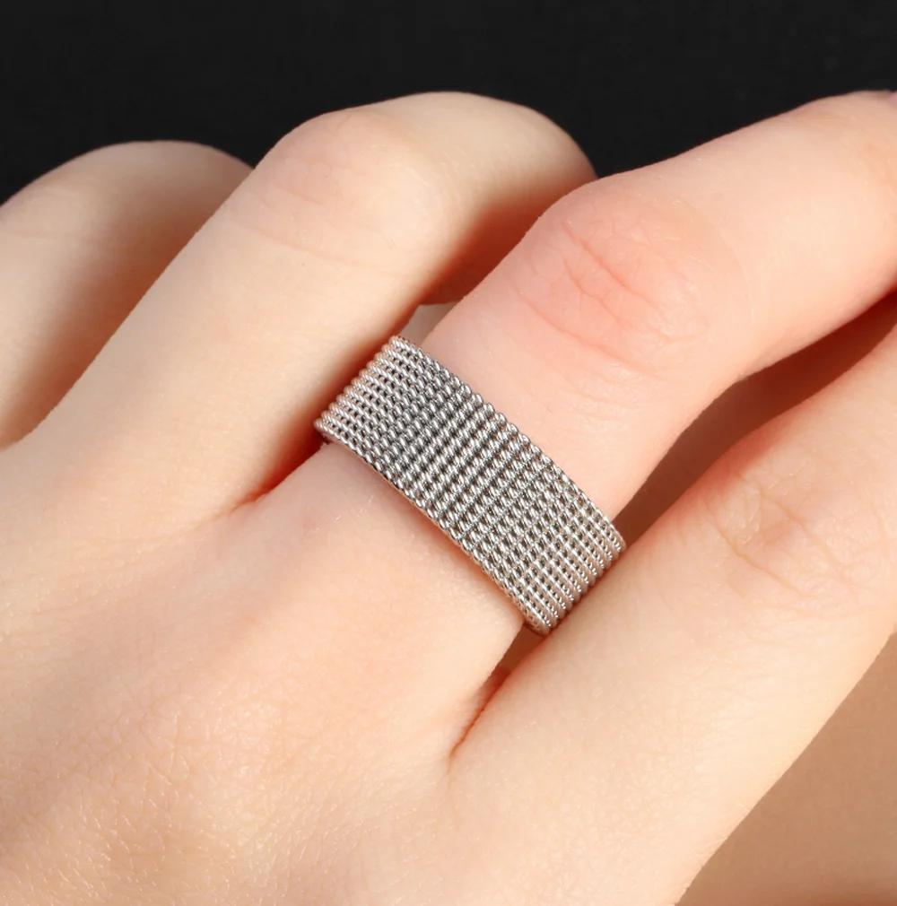 Dressy Braided Design Cheap Men Fine Jewelry Mesh Elastic Ring