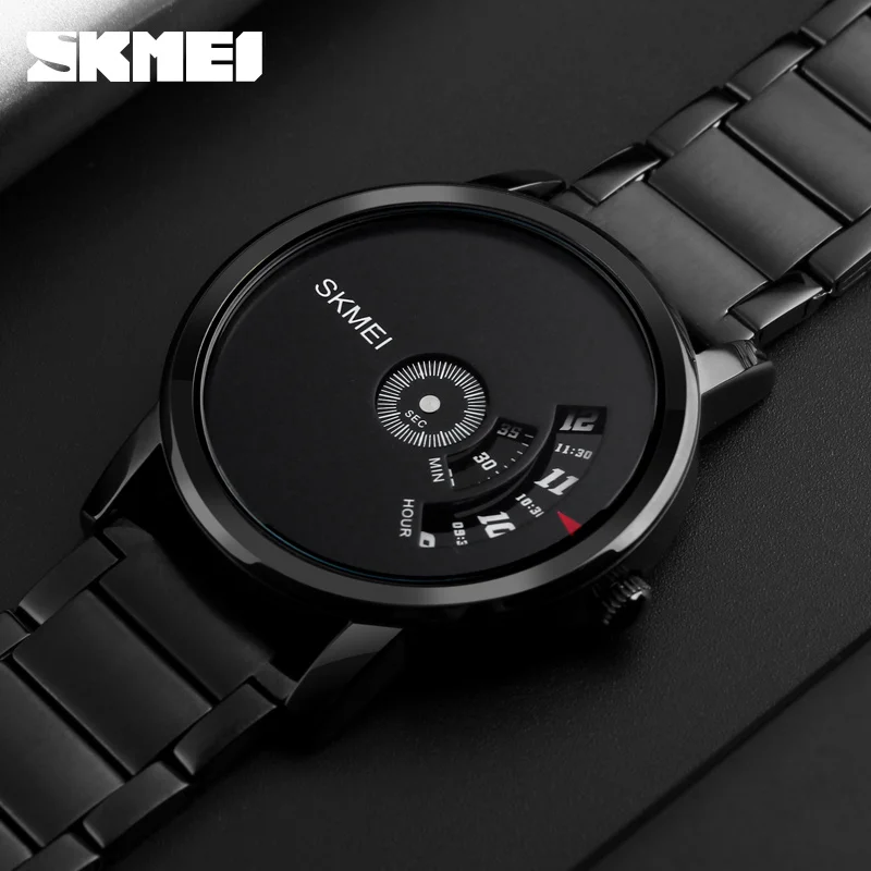 Skmei brand men japan movt watches 304 stainless steel band quartz wristwatch