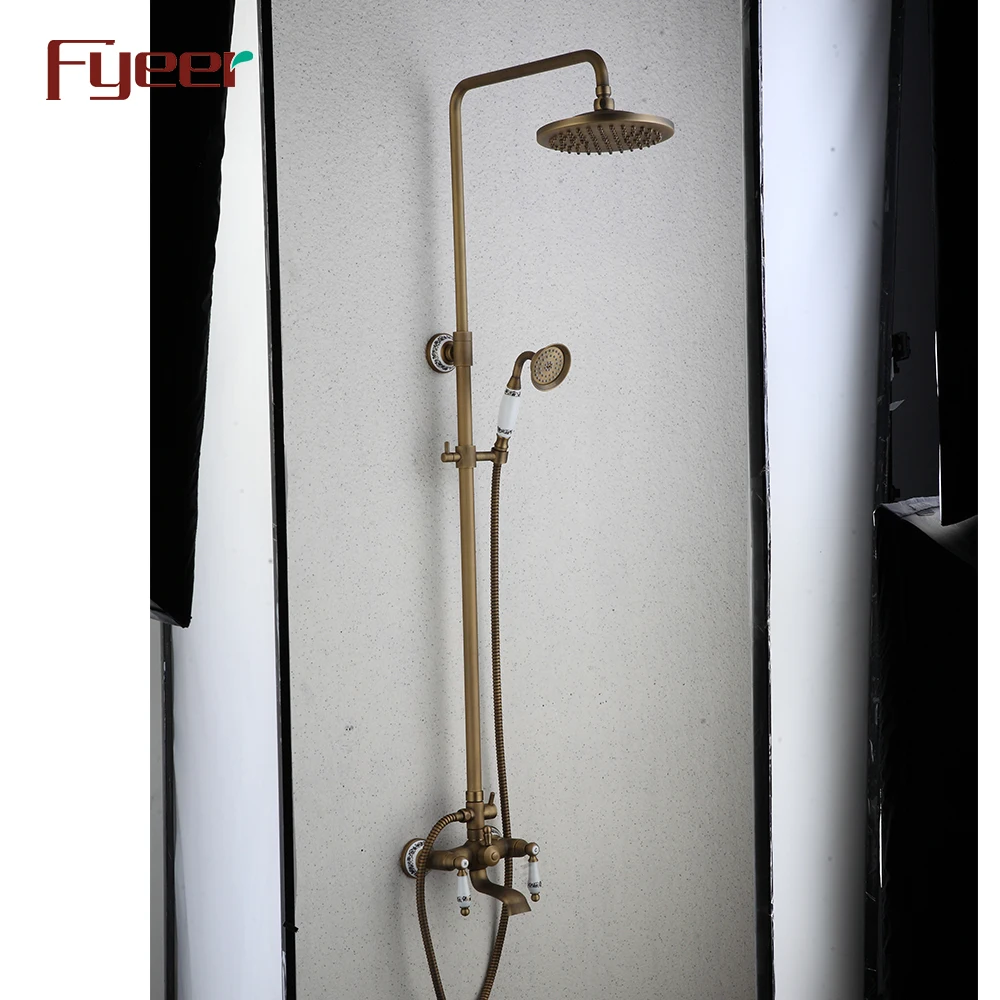 Fyeer Exposed Shower Bathroom Antique Bath Shower Set