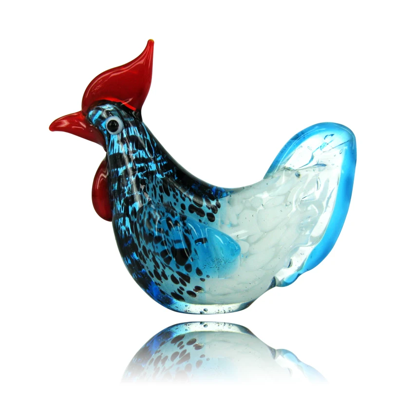 Хрустальные украшения, куриные фигурки животных ручной работы из дутого стекла для праздничных подарков