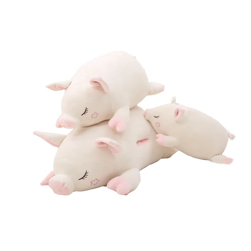 Cute fat pink sleepy pig plush toys creative pillow