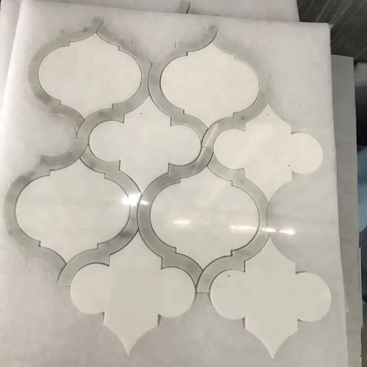 thassos white mix carrrara white lantern marble mosaic tile