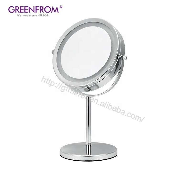 Индивидуальное профессиональное настольное двухстороннее зеркало для макияжа с подсветкой