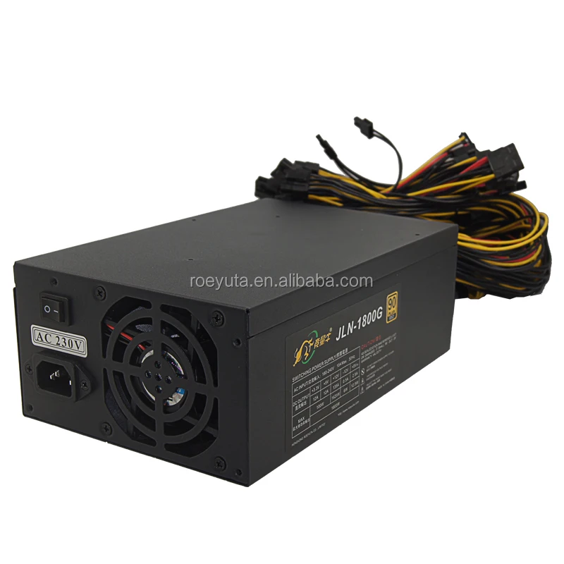  1800 Вт atx psu поддержка 8gpu Майнер машина компьютер ETH ZEC BTC rigATX источник