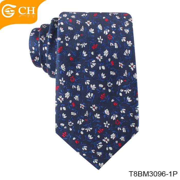 Новейшие популярные мужские галстуки из полиэстера и жаккарда с цветочным дизайном на заказ