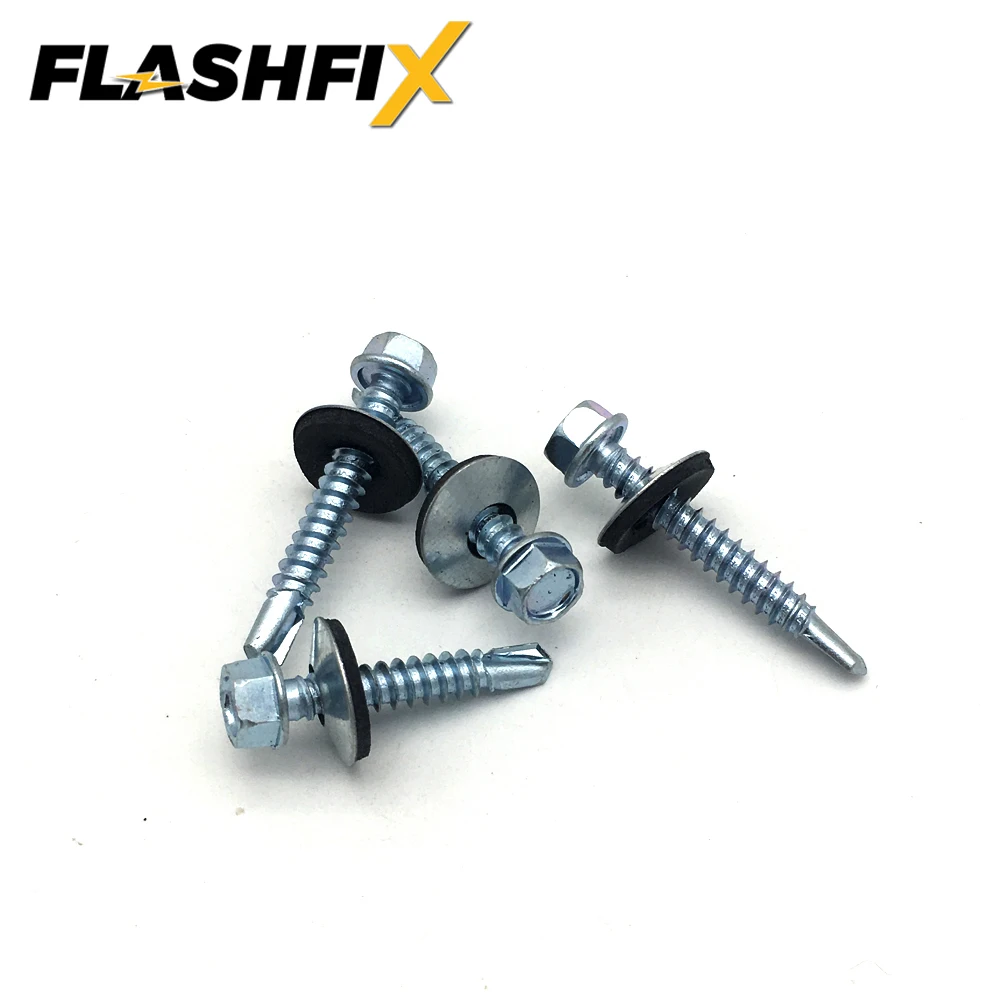 Hex Washer Head Recessed Self Tapping Drilling Screw With EPDM Boned Washer