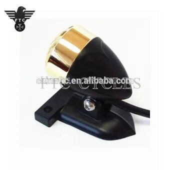 Motorcycle Vintage Antique Solid Brass Grilled LED Tail Light Fog light For Chopper, Bobber