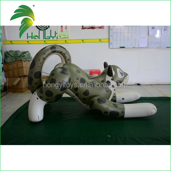 Cheap Wholesale Inflatable Leopard Model Cartoon / PVC Inflatable Custom Jumping Leopard Pool Toys Animal