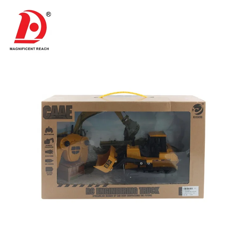 HUADA 2023 6CH 2.4G Plastic  RC Truck Model Bulldozer Toy with Battery & USB Cable
