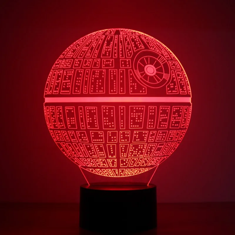 Multi-colored Death Star 3D led night lamp for Star War Fans