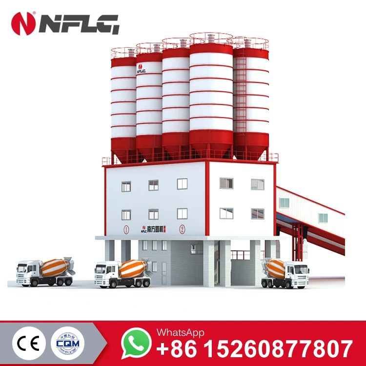 
Supply HZS type concrete batching and mixing plant with 50m3/h 200m3/h 