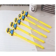 4pcs/lot Kawaii Minion Gel Pen Despicable Me Black Ink Pen 0.5mm Student Stationery Kids gift office school Writing supplies